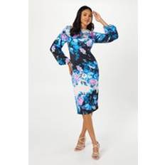Coast Floral Print Long Sleeve Midi Dress Multi