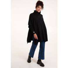 Blue Vanilla womens high neck poncho