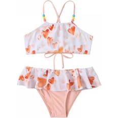 Swimwear Gyratedream Sold by: Maxx Cozy, Girl Bikini Set Flounce Two Piece Swimsuits Kids Ruffled Bathing Suits Pink 5-6 Years