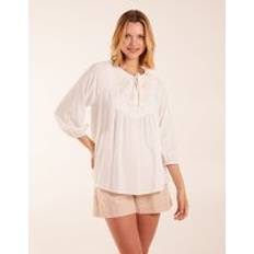 Beige Blouses Blue Vanilla womens floral embroidered bust top