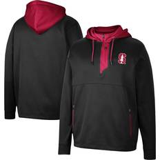 Sports Fan Apparel Colosseum Athletics Stanford Cardinal Luge Quarter-Zip Hoodie Black, NCAA Men's Fleece/Jackets