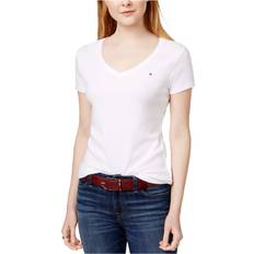 Tommy Hilfiger Women T-shirts Tommy Hilfiger Plus V-Neck T-Shirt White 2X