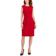 Red Dresses Kasper Women's Sleeveless Princess-Seam Sheath Dress Fire Red