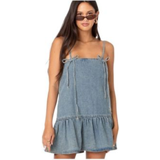 Clothing Edikted Women's Dylan Denim Mini Dress Blue-washed Medium