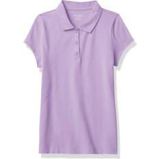 Ruffles Polo Shirts Children's Clothing The Children's Place girls Uniform Pique Polo Shirt, Purple Prose