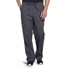 5XL Work Pants Cherokee Men's Scrub Pant Tapered Leg Fly Front Cargo Pant - Pewter