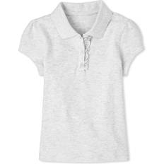 M Polo Shirts The Children's Place girls Short Sleeve Ruffle Pique Polo Shirt, Lunar Gray