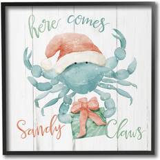 Stupell Industries Nautical Sandy Claws Crab Black Framed Art 17x17"