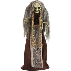 Green Party Supplies Fun Costumes 5-Foot Hag the Witch Animatronic Decoration Gray&#47;Green One-Size