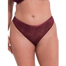 High Waist Knickers Curvy Kate Lace Daze Brazilian Brief - Claret Red