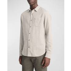 Natural Tops Vince Double Face Cotton Button-Up Shirt