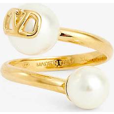 18 karaat Ringen Valentino Garavani Vlogo Signature Metal and Pearl Ring - Wo