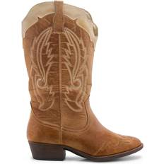 Faux Leather Riding Shoes Coconut Cisco Cowboy Boot - Tan/Natural