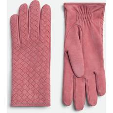 Ribbed Gloves Bottega Veneta Intrecciato Suede Leather Gloves