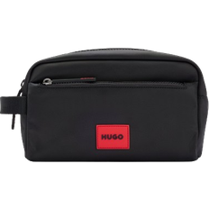 Black - Men Cosmetic Bags HUGO BOSS Structured Material Washbag - Black