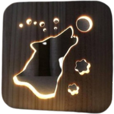 Wood Lighting HKHBJS Kid's Shxx Wolf 3D Wooden Night Light