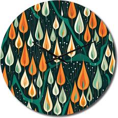 Design Art Small Retro Abstract Drops XIV Multicolour Wall Clock 16"