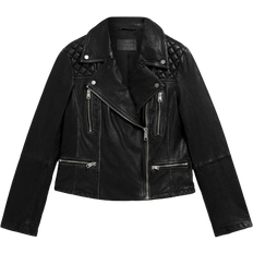 AllSaints Cargo Distressed Biker Jacket - Black/Grey