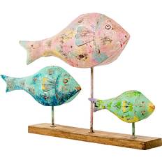 Järn Prydnadsfigurer Alexandra House Living Multicolour Iron Fish Figurine