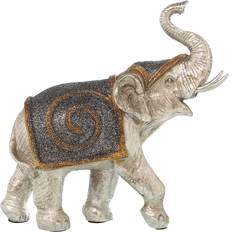Dekorativ Silver Plast Elefant Figur 12 x 24 x 23 cm
