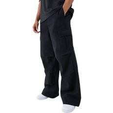 Baggy Hosen boohooMAN Extreme Baggy Fit Cargo Trousers - Black