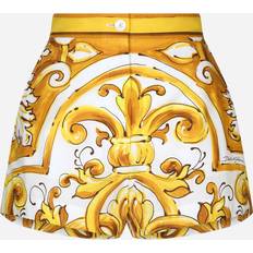 Multicolore Shorts Dolce & Gabbana Majolica Cotton Poplin Shorts