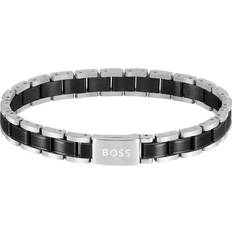 Zwart Sieraden BOSS Cuff in black-plated and silver-tone steel