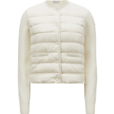 Moncler Femme Manteaux Moncler Cardigan Quilted Front Ivory