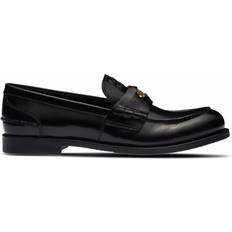 Miu Miu Black Loafers Miu Miu leather penny loafers women Leather/Leather/Rubber Black