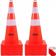 Marker Cones VEVOR Safety Cones, 12 x 28\ Traffic Cones Hand-Held Ring Used for Traffic Control, Driveway Road Parking 28IN 12PCS Red 28IN 12PCS