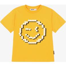 Molo Boys Yellow Cotton Winking Emoji T-Shirt