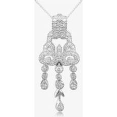 Jewellery V Jewellery Silver Gatsby Cubic Zirconia Pendant 3080