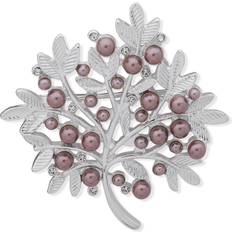 Women Brooches Anne Klein Women's Tree Branch Brooch in Gift Box in Silver Size