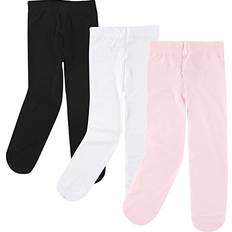 Babies Pantyhose Luvable Friends Baby Girls' Nylon Tights, Black Pink, 9-18 Months