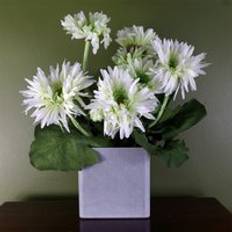 White Artificial Plants Leaf Potted Daisy Flowering White Artificial Plant