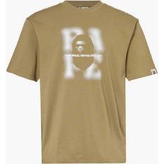 A Bathing Ape Bathing Ape Mens Olive Blur Graphic-and-text-print Relaxed-fit Cotton-jersey T-shirt OLIVE