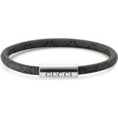 Gucci Bracelets Gucci Trademark Leather Bracelet Silver