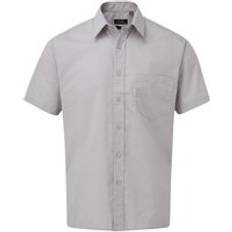 Men - Silver Shirts Premier Short Sleeve Poplin Shirt Silver in