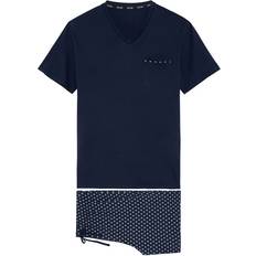 Hom Sleepwear Hom Pyjama kurz navy print