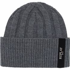 Replay Tilbehør Replay beanie mütze dk gray melange dunkelgrau neu Einheitsgröße