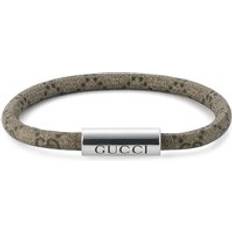 Gucci Bracelets Gucci Trademark Leather Bracelet Silver