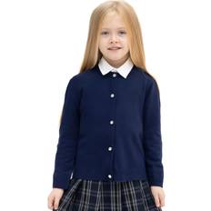 Black Cardigans Children's Clothing Lilax Little Girls' Knit Basic Cardigan, Long Sleeve Button Up Sweater Navy Years