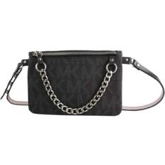 Bum Bags Michael Kors MK Fanny Pack Belt With Pull Chain,Black/Grey, Small