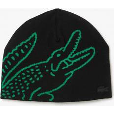 Lacoste Svarte Klær Lacoste Wool Crocodile Beanie One Black Green