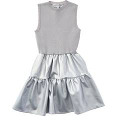 XS Robes Central Park West Phoebe Mixed Media Dress Metallic