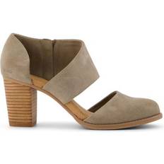 Toms Women Heels & Pumps Toms Women's Milan Taupe Suede Closed Heel Dress Casual Shoes Brown/Natural