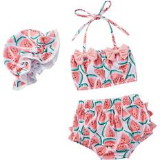 Babies Bikinis Children's Clothing BrilliantMe Sold by: Clothing, Toddler Girl Swimsuits Infant Baby Girl Bathing Suit Bikini Sets Swimwear Piece Summer Beach Outfit Top Shorts Hat 6-12 Months