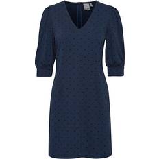 Bleu - Robe midi Robes Ichi Robe imprimé femme - Bleu