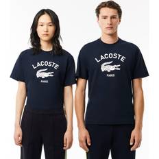 Lacoste T-Shirts Lacoste T-Shirt mit Label-Print in Dunkelblau, Größe