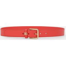 Orange - Women Belts Dolce & Gabbana Dg Logo Belt Woman Belts Orange Leather